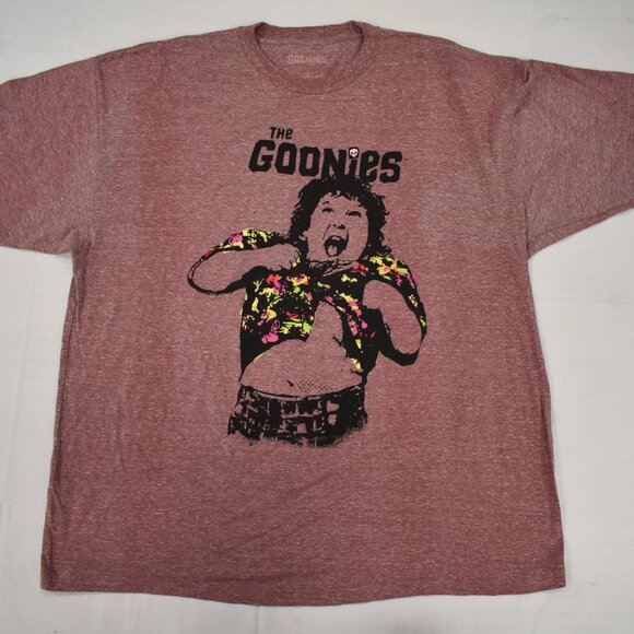 The Goonies Mens Big & Tall Chunk Truffle Shuffle Heather Maroon Shirt New 3XLB - Picture 1 of 7